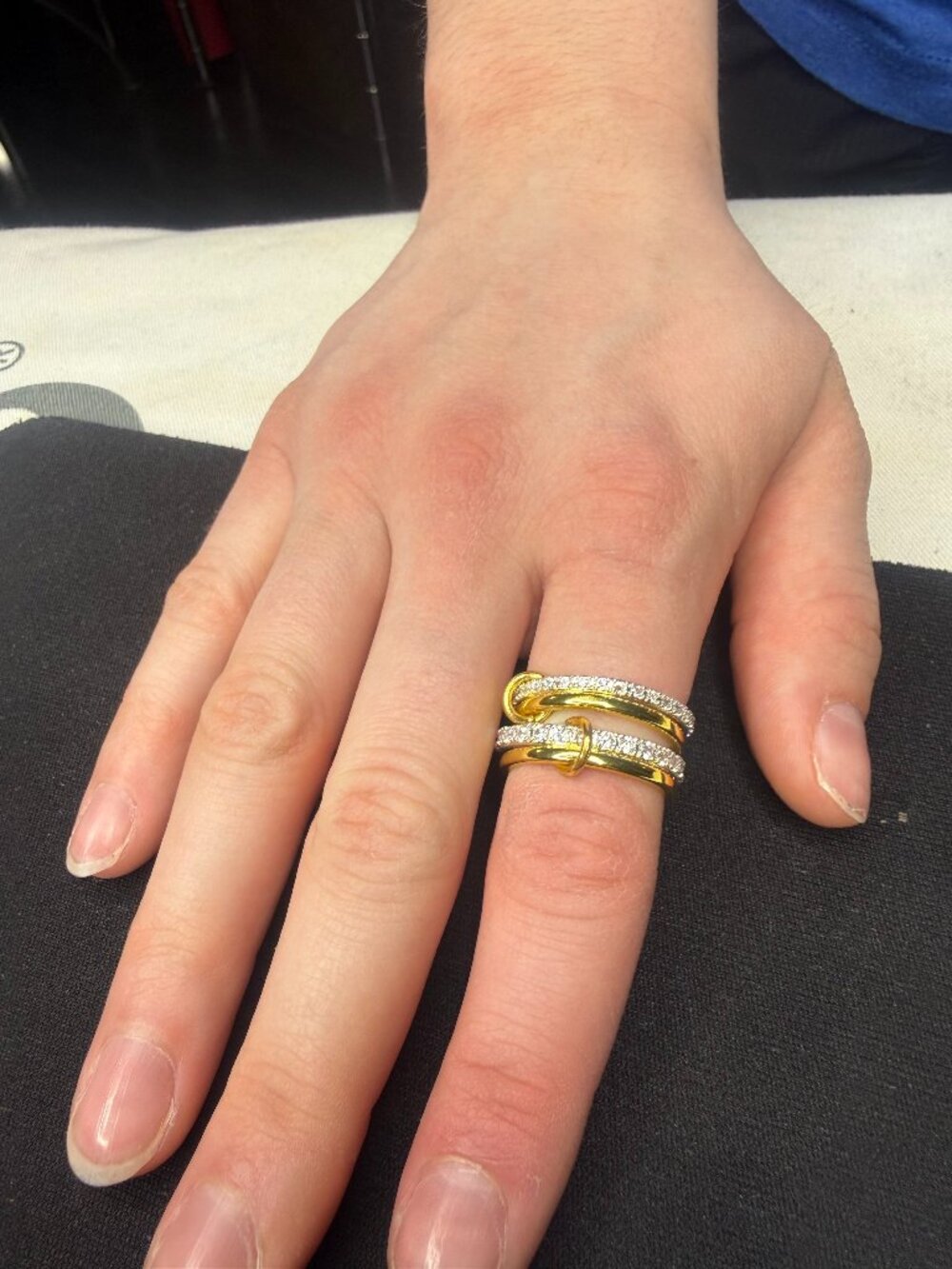 Two-Tone Pavé Nail Ring Set with Box